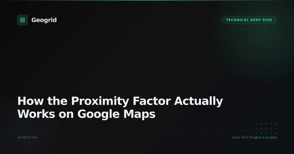 Heatmap visualizing proximity decay around a target business across a Google Maps ranking grid