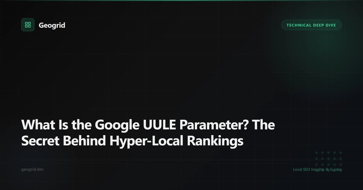 Google UULE parameter diagram showing how GPS coordinates encode into search requests for hyper-local rank tracking
